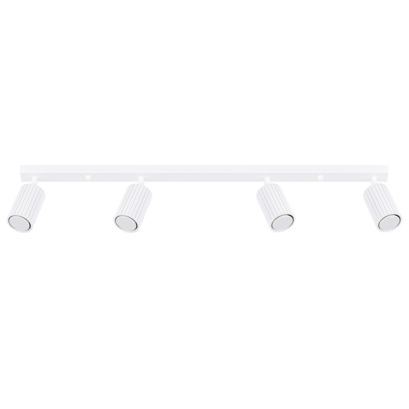 Plafonnier KARBON 4L Blanc Sollux | Barre 4 Spots GU10 Orientables
