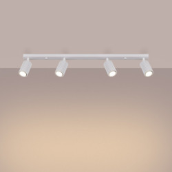 Plafonnier KARBON 4L Blanc Sollux | Barre 4 Spots GU10 Orientables