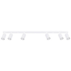 Plafonnier KARBON 6L Blanc Sollux | Barre 6 Spots GU10 Orientables