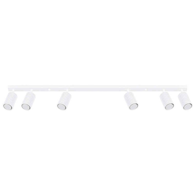 Plafonnier KARBON 6L Blanc Sollux | Barre 6 Spots GU10 Orientables