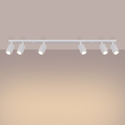 Plafonnier KARBON 6L Blanc Sollux | Barre 6 Spots GU10 Orientables