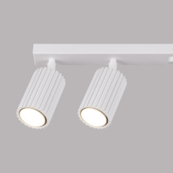 Plafonnier KARBON 6L Blanc Sollux | Barre 6 Spots GU10 Orientables