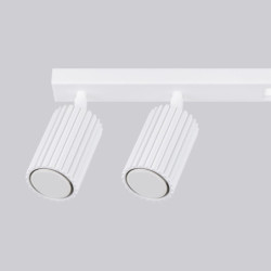 Plafonnier KARBON 6L Blanc Sollux | Barre 6 Spots GU10 Orientables
