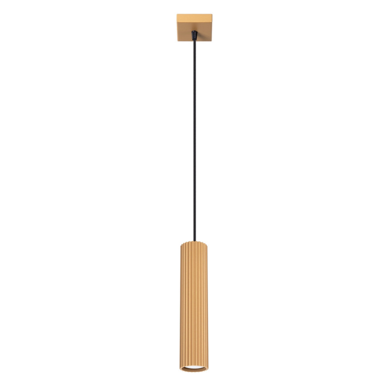 Suspension KARBON 1 Or Sollux | Lampe GU10 cannelée