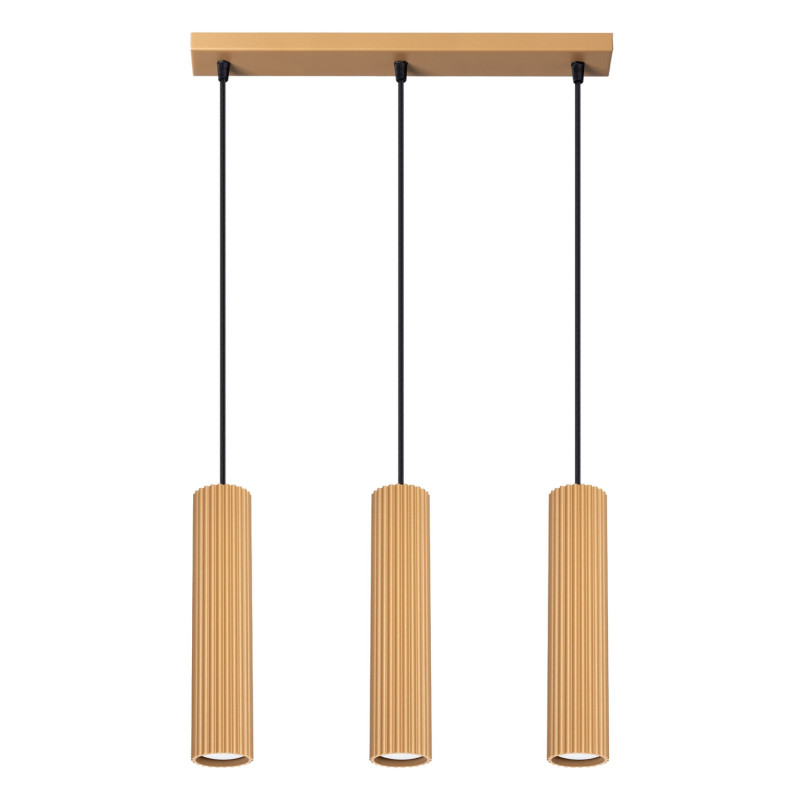 Suspension KARBON 3L Or Sollux | Suspension Linéaire 3 GU10 Design