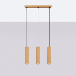 Suspension KARBON 3L Or Sollux | Suspension Linéaire 3 GU10 Design