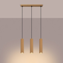 Suspension KARBON 3L Or Sollux | Suspension Linéaire 3 GU10 Design