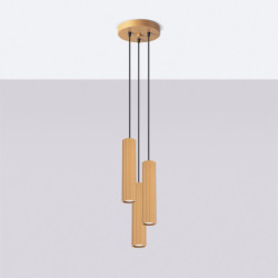 Suspension KARBON 3P Or Sollux | Lampe 3 GU10 en aluminium