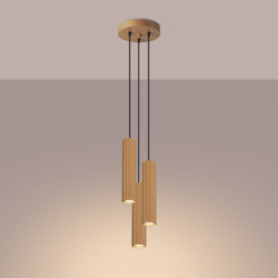 Suspension KARBON 3P Or Sollux | Lampe 3 GU10 en aluminium