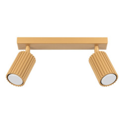 Plafonnier KARBON 2 Or Sollux | Deux spots GU10 orientables