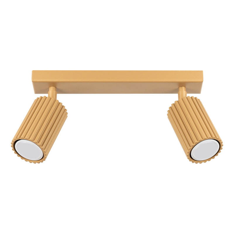 Plafonnier KARBON 2 Or Sollux | Deux spots GU10 orientables