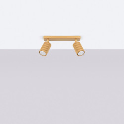 Plafonnier KARBON 2 Or Sollux | Deux spots GU10 orientables