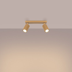 Plafonnier KARBON 2 Or Sollux | Deux spots GU10 orientables