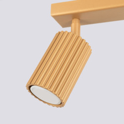 Plafonnier KARBON 2 Or Sollux | Deux spots GU10 orientables