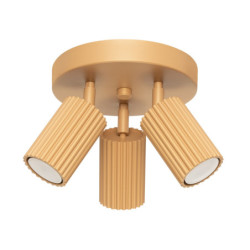 Plafonnier KARBON 3P Or Sollux | Plafonnier Rond 3 Spots GU10