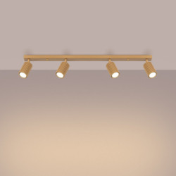 Plafonnier KARBON 4L Or Sollux | Plafonnier 4 Spots GU10 Design