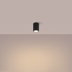 Plafonnier KARBON 10 Noir Sollux | Spot GU10 en aluminium