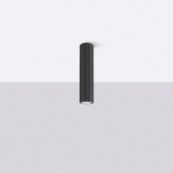 Plafonnier KARBON 30 Noir Sollux | Luminaire Tubulaire GU10