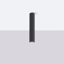 Plafonnier KARBON 40 Noir Sollux | Luminaire Tubulaire GU10 Design