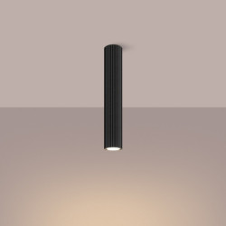 Plafonnier KARBON 40 Noir Sollux | Luminaire Tubulaire GU10 Design