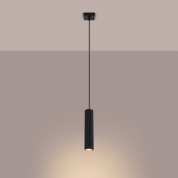 Lampe suspendue KARBON 1 Noir Sollux | Suspension GU10 Design