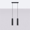 Lampe suspendue KARBON 2 Noir Sollux | Suspension 2 Lumières GU10 Design