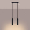 Lampe suspendue KARBON 2 Noir Sollux | Suspension 2 Lumières GU10 Design