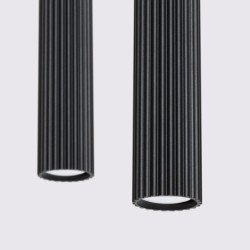 Lampe suspendue KARBON 2 Noir Sollux | Suspension 2 Lumières GU10 Design