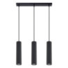 Lampe suspendue KARBON 3L Noir Sollux | Suspension Linéaire 3 GU10 Design