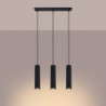 Lampe suspendue KARBON 3L Noir Sollux | Suspension Linéaire 3 GU10 Design