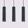 Lampe suspendue KARBON 3L Noir Sollux | Suspension Linéaire 3 GU10 Design