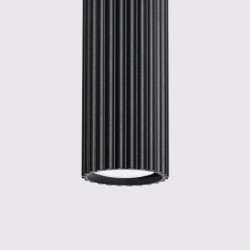 Lampe suspendue KARBON 3L Noir Sollux | Suspension Linéaire 3 GU10 Design