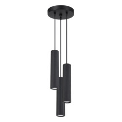 Lampe suspendue KARBON 3P Noir Sollux | Suspension Triple GU10 Design
