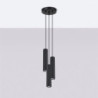 Lampe suspendue KARBON 3P Noir Sollux | Suspension Triple GU10 Design