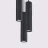 Lampe suspendue KARBON 3P Noir Sollux | Suspension Triple GU10 Design