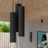 Lampe suspendue KARBON 3P Noir Sollux | Suspension Triple GU10 Design