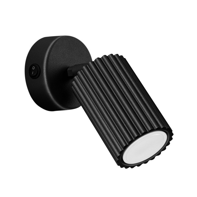 Applique KARBON Noir avec Interrupteur Sollux | Applique GU10 Orientable