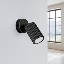 Applique KARBON Noir avec Interrupteur Sollux | Applique GU10 Orientable