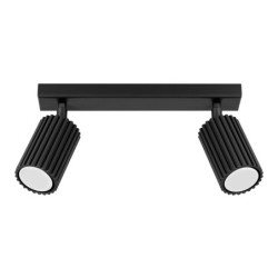 Plafonnier KARBON 2 Noir Sollux | 2 Spots GU10 Orientables Design