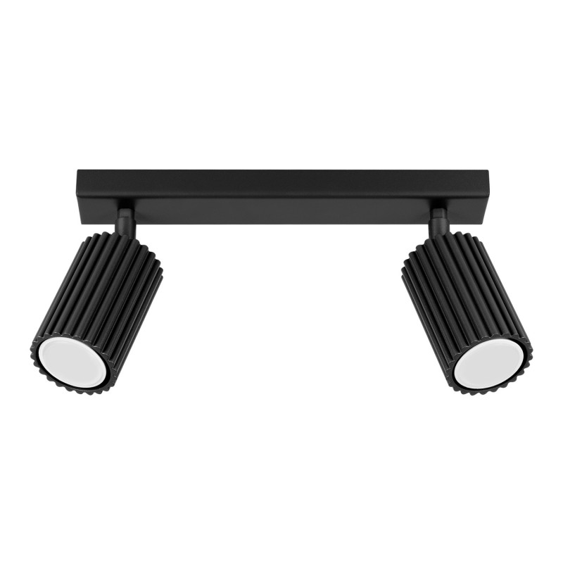 Plafonnier KARBON 2 Noir Sollux | 2 Spots GU10 Orientables Design