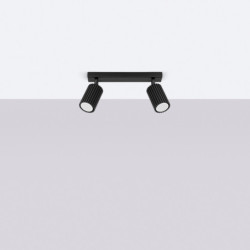 Plafonnier KARBON 2 Noir Sollux | 2 Spots GU10 Orientables Design