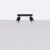 Plafonnier KARBON 2 Noir Sollux | 2 Spots GU10 Orientables Design