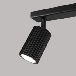 Plafonnier KARBON 2 Noir Sollux | 2 Spots GU10 Orientables Design