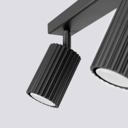 Plafonnier KARBON 2 Noir Sollux | 2 Spots GU10 Orientables Design