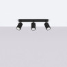 Plafonnier KARBON 3L Noir Sollux | 3 Spots GU10 Orientables Design