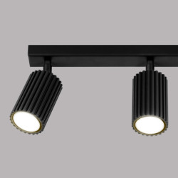 Plafonnier KARBON 3L Noir Sollux | 3 Spots GU10 Orientables Design