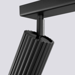 Plafonnier KARBON 3L Noir Sollux | 3 Spots GU10 Orientables Design
