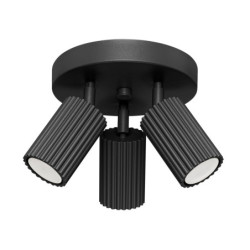 Plafonnier KARBON 3P Noir Sollux | 3 Spots GU10 Orientables Design