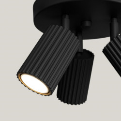 Plafonnier KARBON 3P Noir Sollux | 3 Spots GU10 Orientables Design