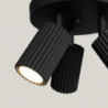 Plafonnier KARBON 3P Noir Sollux | 3 Spots GU10 Orientables Design